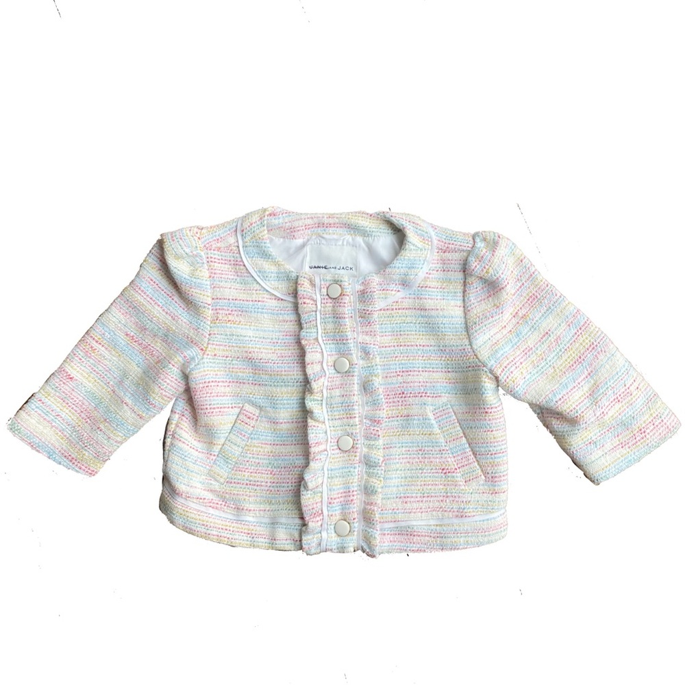 Janie & Jack Toddler Girls Blazer Coat Sz 5 Pastel Tweed Barbie Formal Preppy